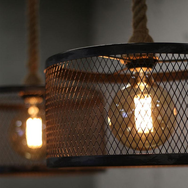 Industriële hanglamp Rope 2-lichts metaal 