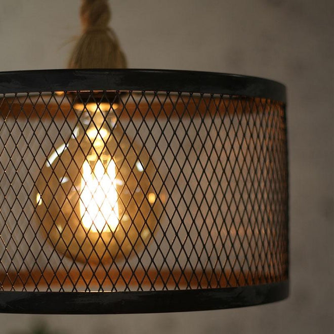 Industriële hanglamp Rope 2-lichts metaal 