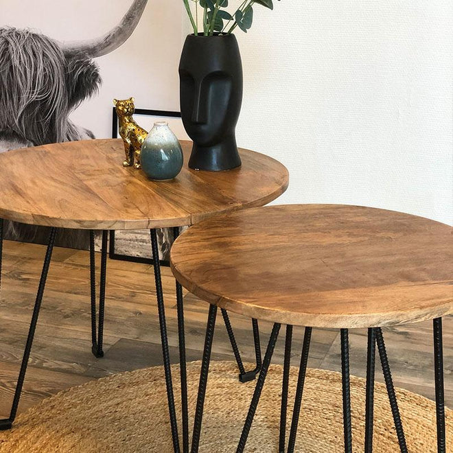 Salontafel set Liv mangohout (2 stuks)