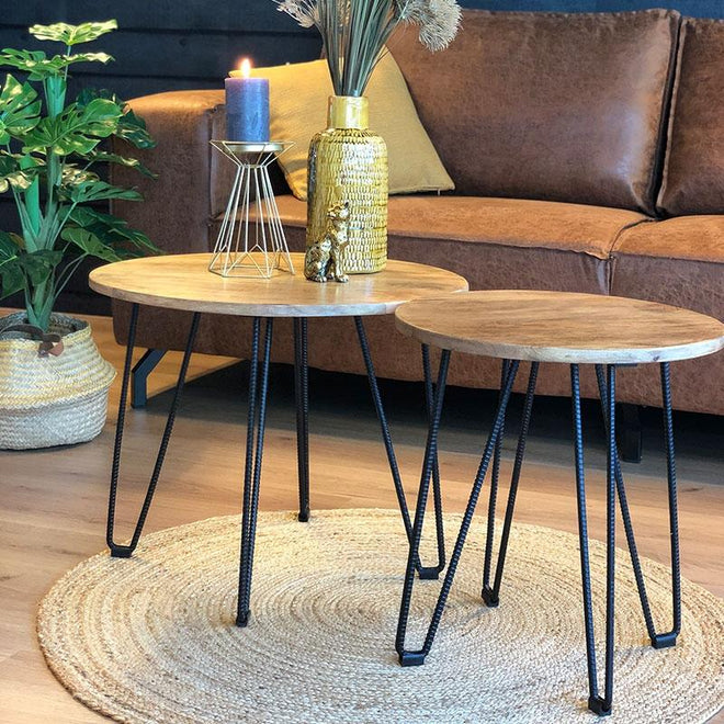 Salontafel set Liv mangohout (2 stuks)
