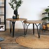 Salontafel set Lenn hout metaal (set van 2)