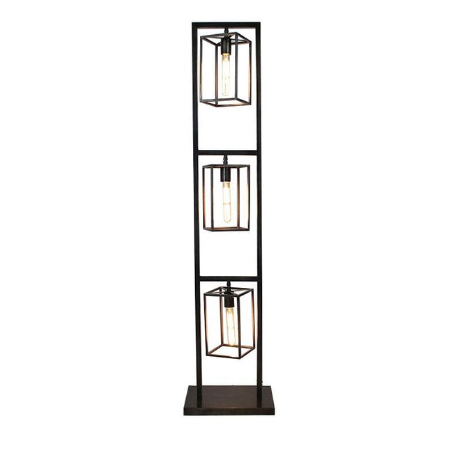 Industriële vloerlamp Hunter 3-lichts metaal