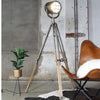 Industriële vloerlamp Dexter Raw nickel