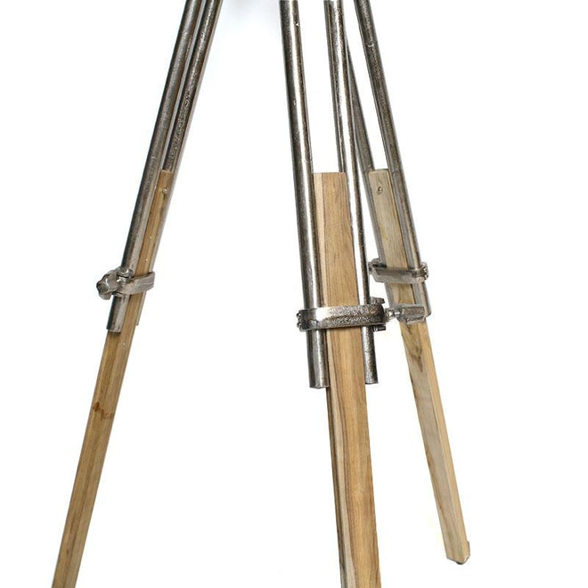 Industriële vloerlamp Dexter Raw nickel