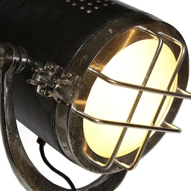Industriële vloerlamp Dexter Raw nickel
