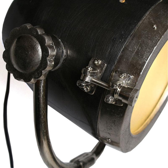 Industriële vloerlamp Bekka Raw nickel