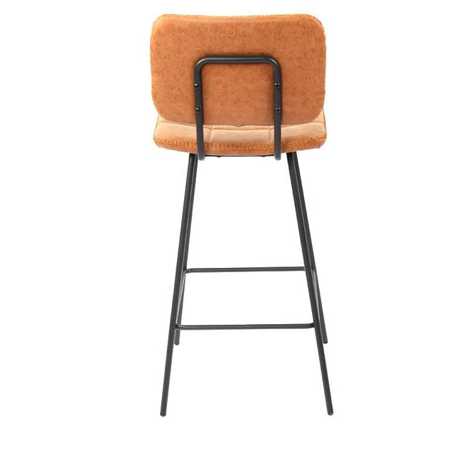 Industriële Barkruk Square cognac leer