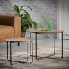 Industriële bijzettafel set Breyton acaciahout (2 stuks)