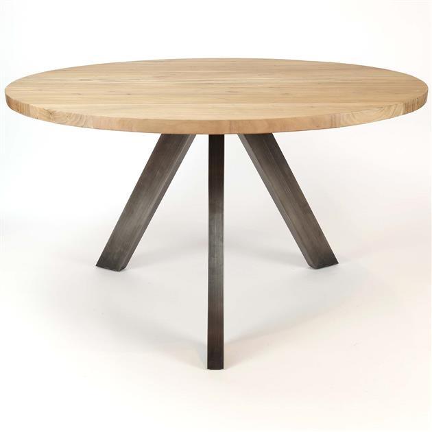 Eetkamertafel Flow rond hout Ø120 cm