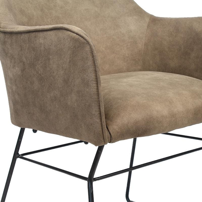 Industriële eetkamerstoel Malaga taupe - met Nosag vering