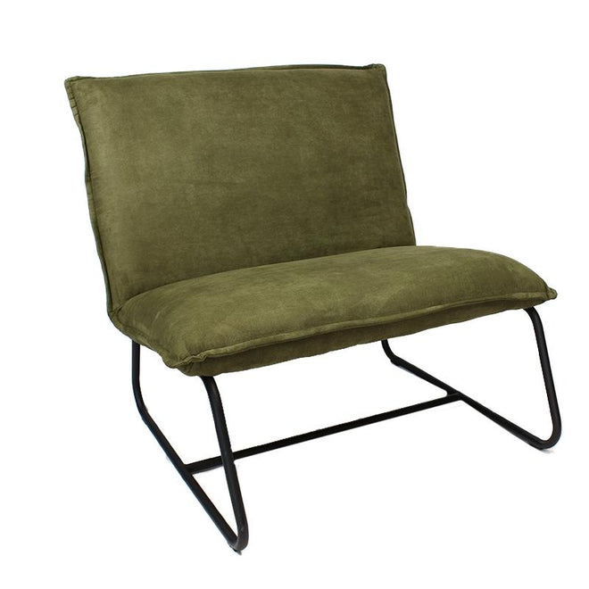 De industriële fauteuil Dante olijf groen