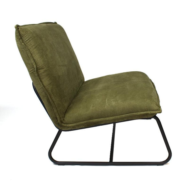 De industriële fauteuil Dante olijf groen