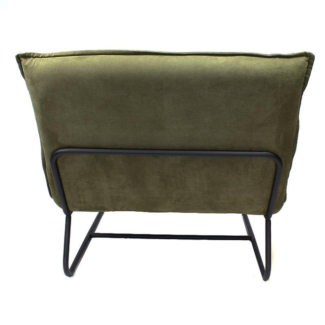 De industriële fauteuil Dante olijf groen
