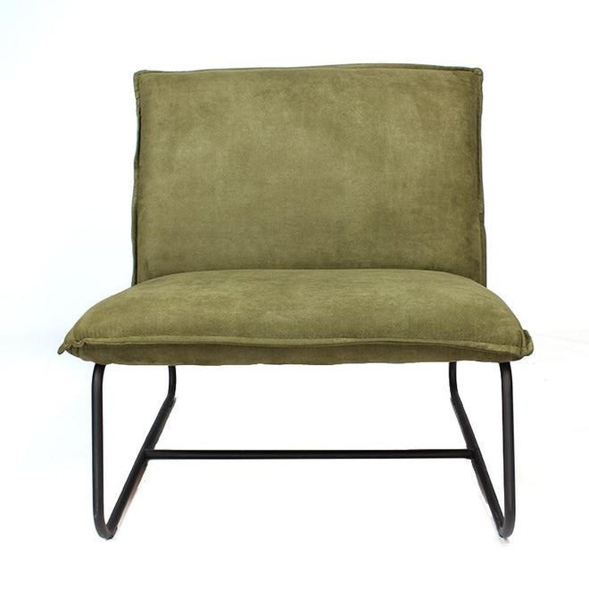 De industriële fauteuil Dante olijf groen