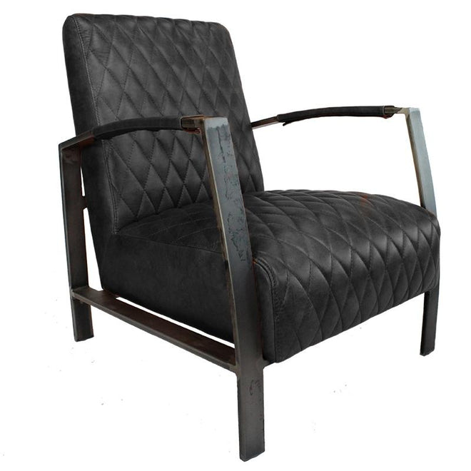 Industriële fauteuil Nelson zwart
