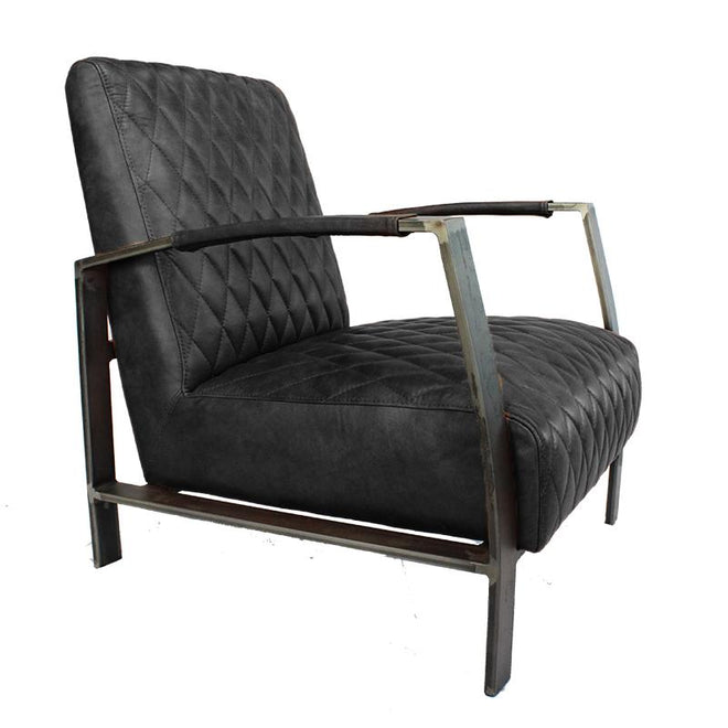 Industriële fauteuil Nelson zwart