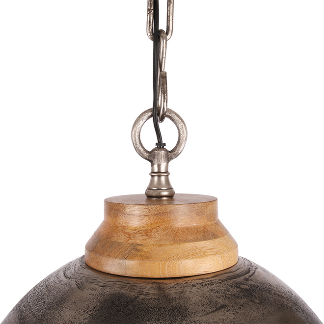 Industriële hanglamp Abbey Raw nickel Ø44