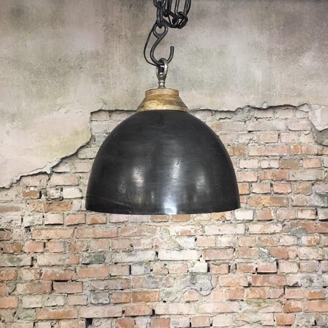 Industriële hanglamp Abbey Raw nickel Ø44