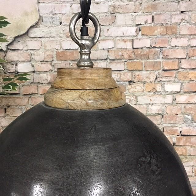 Industriële hanglamp Abbey Raw nickel Ø44