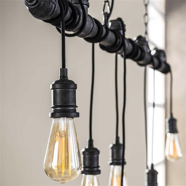 De industriële hanglamp Duke oud zilver (7-L)