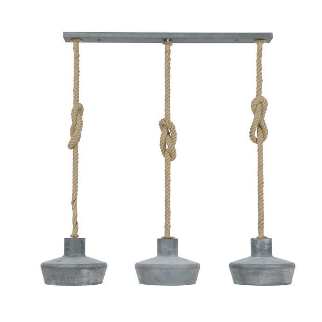 De industriële hanglamp Ferrol 3-lichts touw