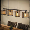 Industriële hanglamp Glyn 4-lichts oud zilver