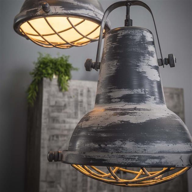 Industriële hanglamp Moke 3-lichts grijs betonlook
