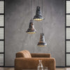 Industriële hanglamp Moke 3-lichts grijs betonlook