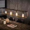 Industriële hanglamp Stella 4-lichts oud zilver