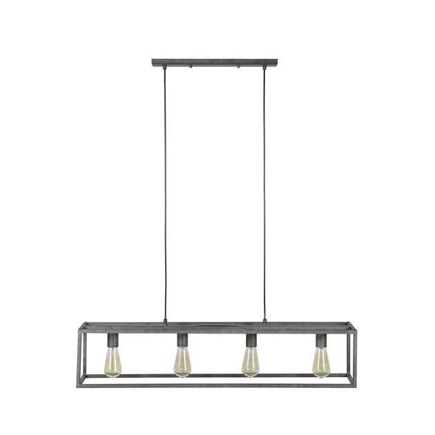 Industriële hanglamp Stella 4-lichts oud zilver