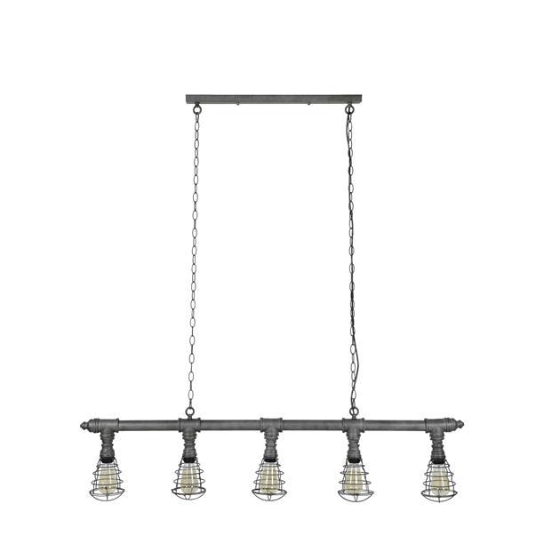 De industriële hanglamp Zion grijs (5-L)