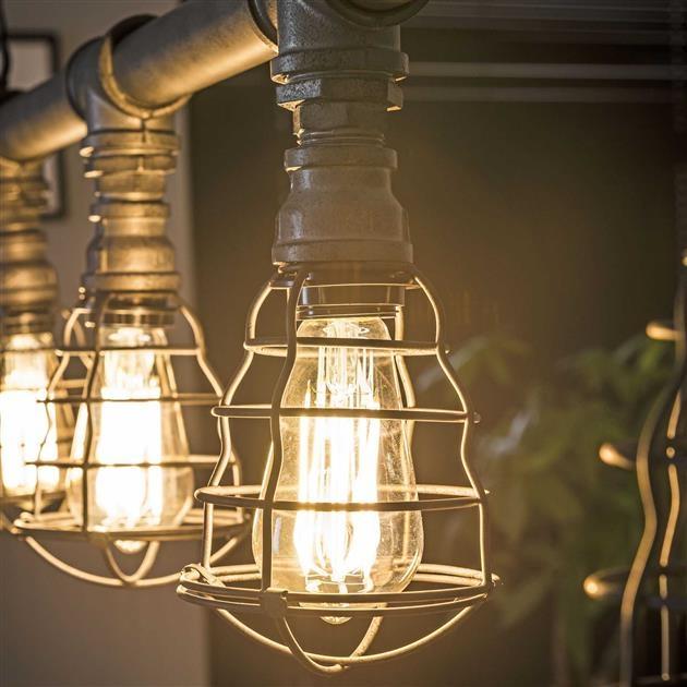 De industriële hanglamp Zion grijs (5-L)