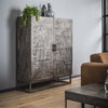 Industriële kast Bruno grijs mangohout