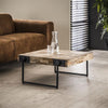 Industriële salontafel Adkins teakhout 70 cm