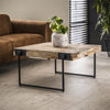 Industriële salontafel Adkins teakhout 80 cm