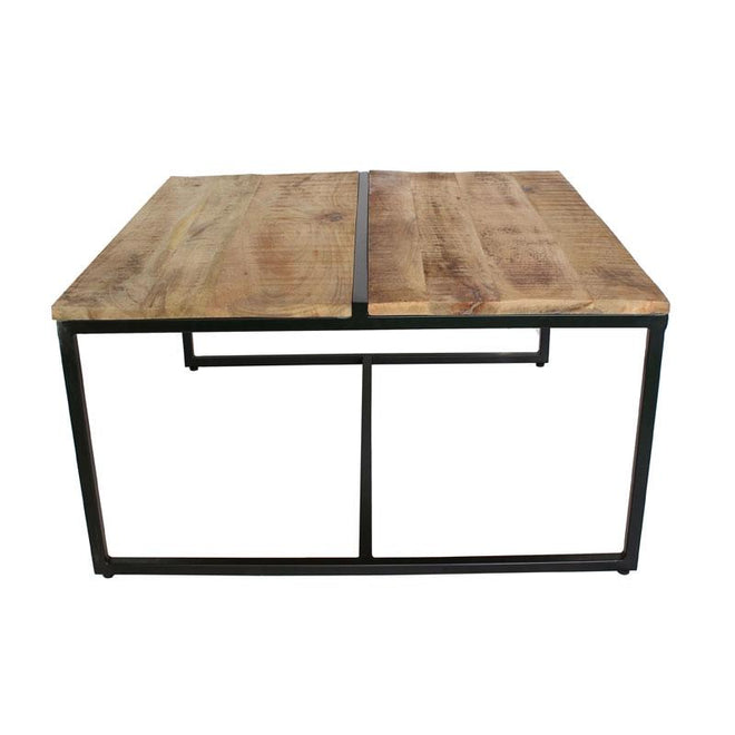 Industriële salontafel Inaya zwart mangohout