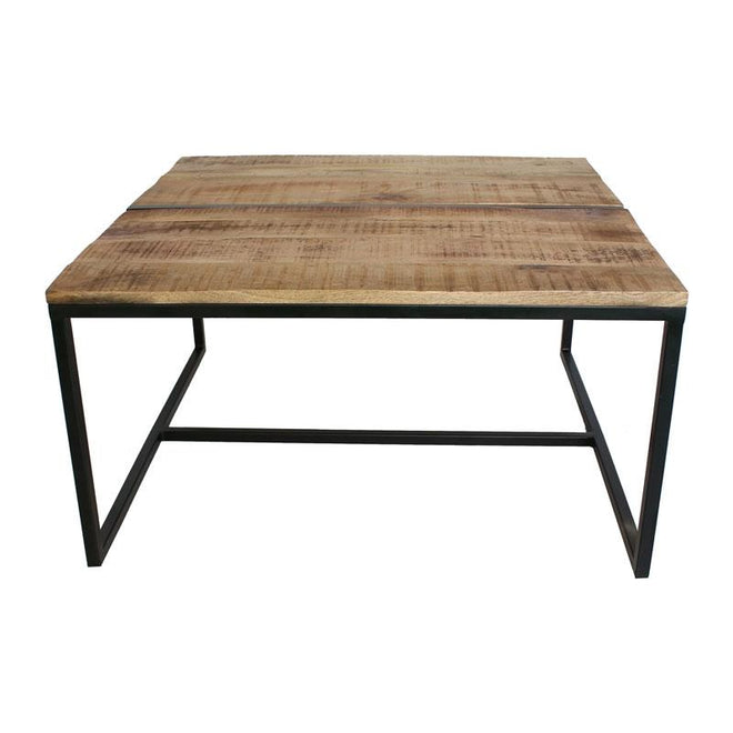Industriële salontafel Inaya zwart mangohout