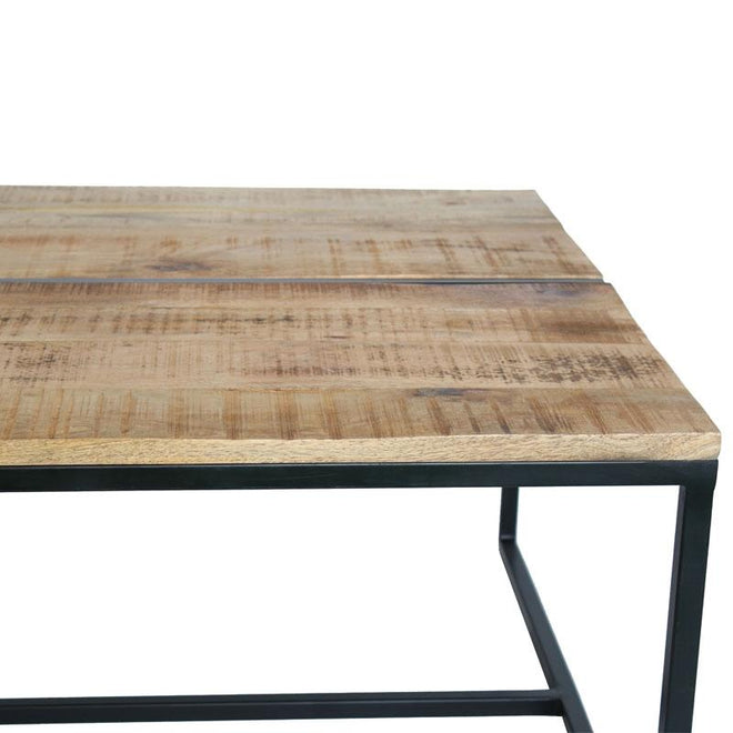 Industriële salontafel Inaya zwart mangohout
