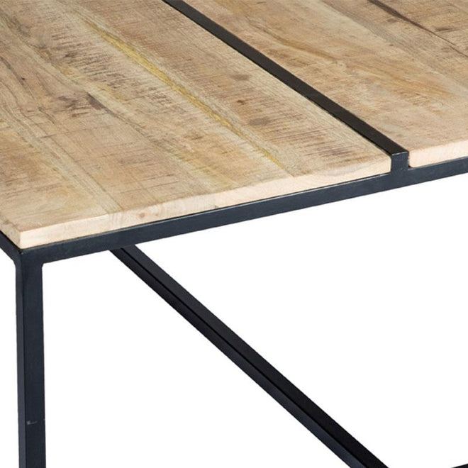 Industriële salontafel Inaya zwart mangohout