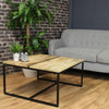 Industriële salontafel Inaya zwart mangohout