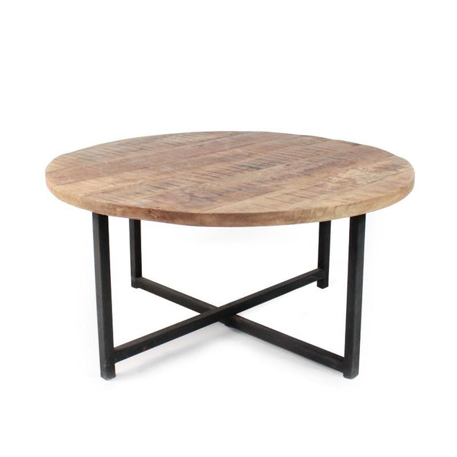 Industriële salontafel Roqi  - grof mangohout