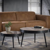 Industriële salontafel set King zwart rond (2 stuks)