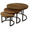 Industriële salontafel set Will mangohout (3 stuks)