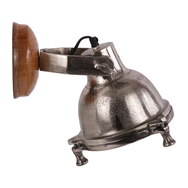Industriële wandlamp Zach hout metaal 