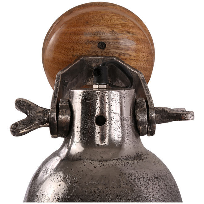 Industriële wandlamp Zach hout metaal 