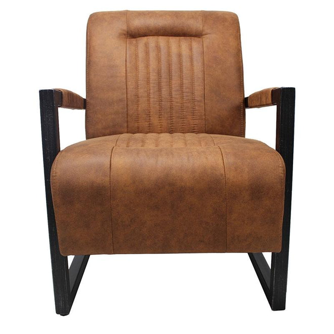 Industriële fauteuil Denver cognac
