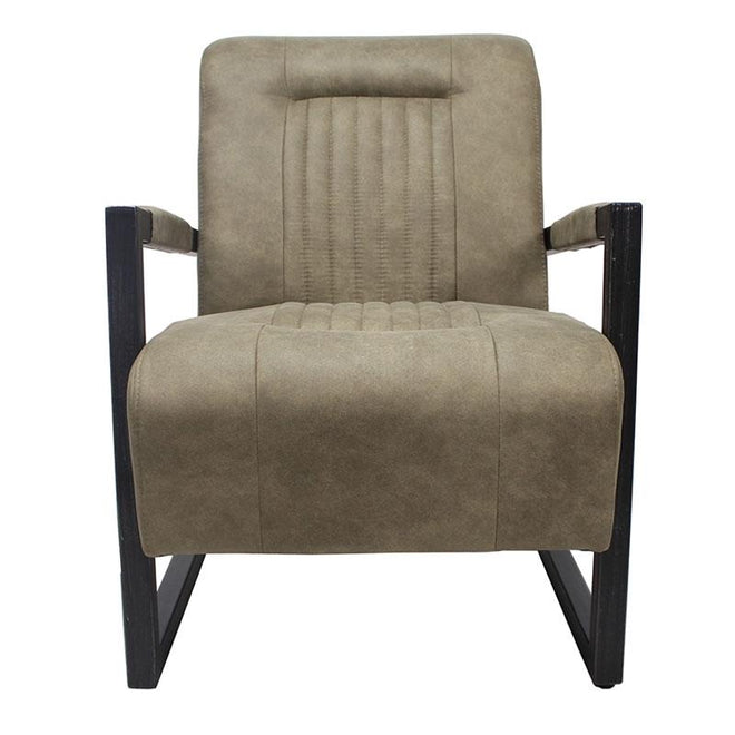 Industriële fauteuil Denver olijf groen