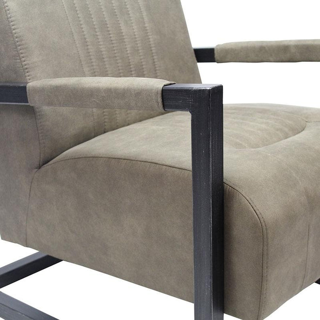Industriële fauteuil Denver olijf groen