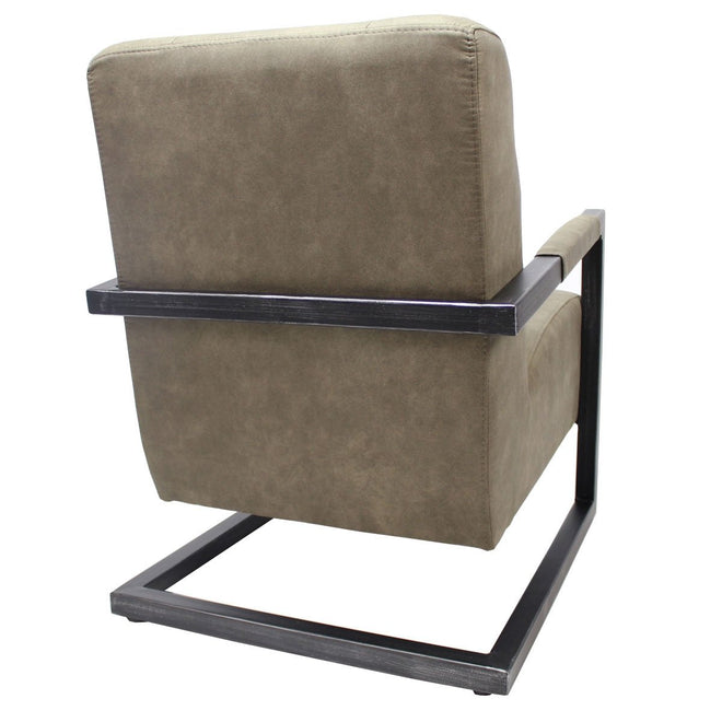 Industriële fauteuil Denver olijf groen