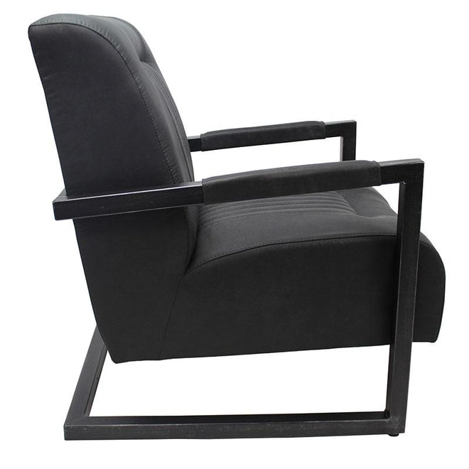 Industriële fauteuil Denver zwart 